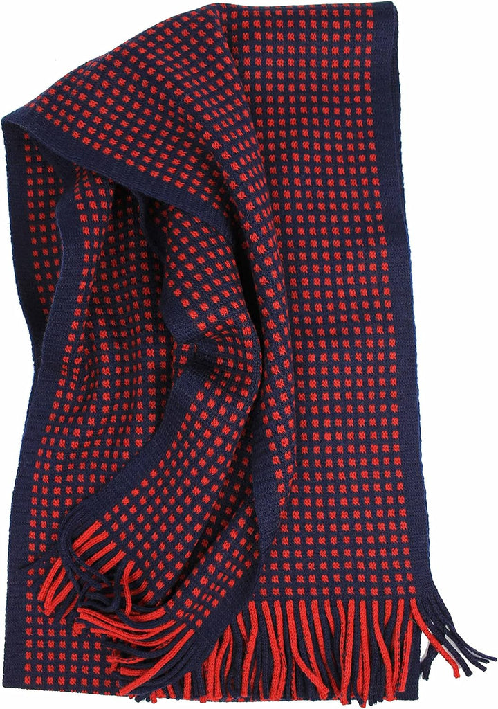 Rotfuchs Schal Kuschelschal Strickschal Raschelschal Streifen modisch 100% Wolle (rot marine)
