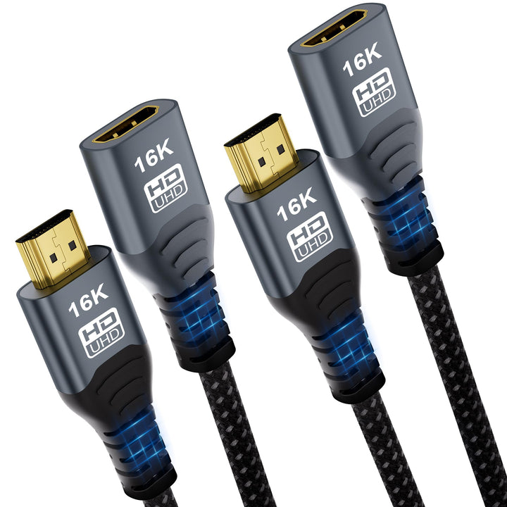 CAKOBLE HDMI Verlängerungskabel 2m,[2 Stück 2m] HDMI 2.2 Kabel 96Gbps Ultra-High-Speed,16K@60Hz,8K@2
