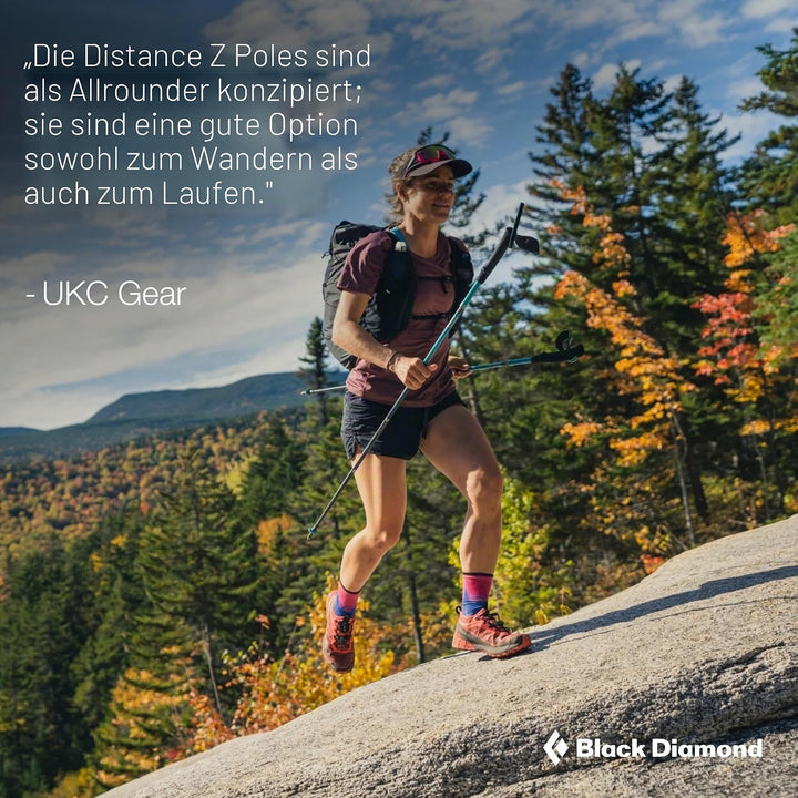Black Diamond Unisex-Adult Distance Z Poles Trailrunning, Wander, Trekking-Stöcke 110 cm Pewter