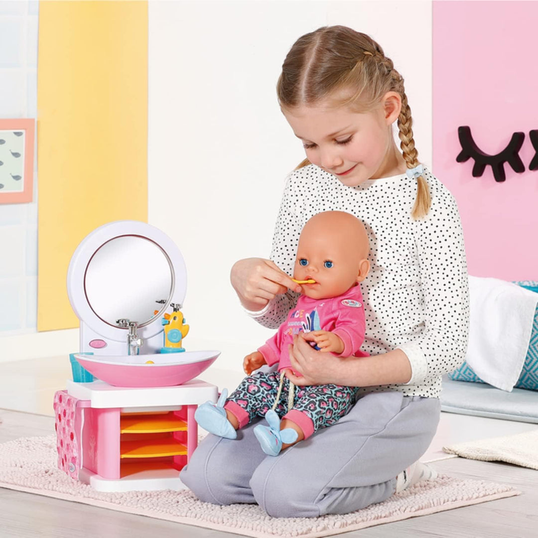 Zapf Creation 832707 BABY born Bath Waschtisch- interaktiver Puppenwaschtisch mit Licht- und Soundfu