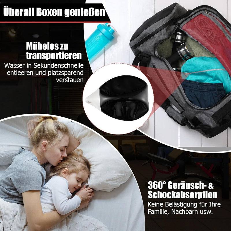 GYMAX Wasserboxsack Boxing Punching Bag Erwachsene Schwerer Boxsack Schwarz, Schwarz