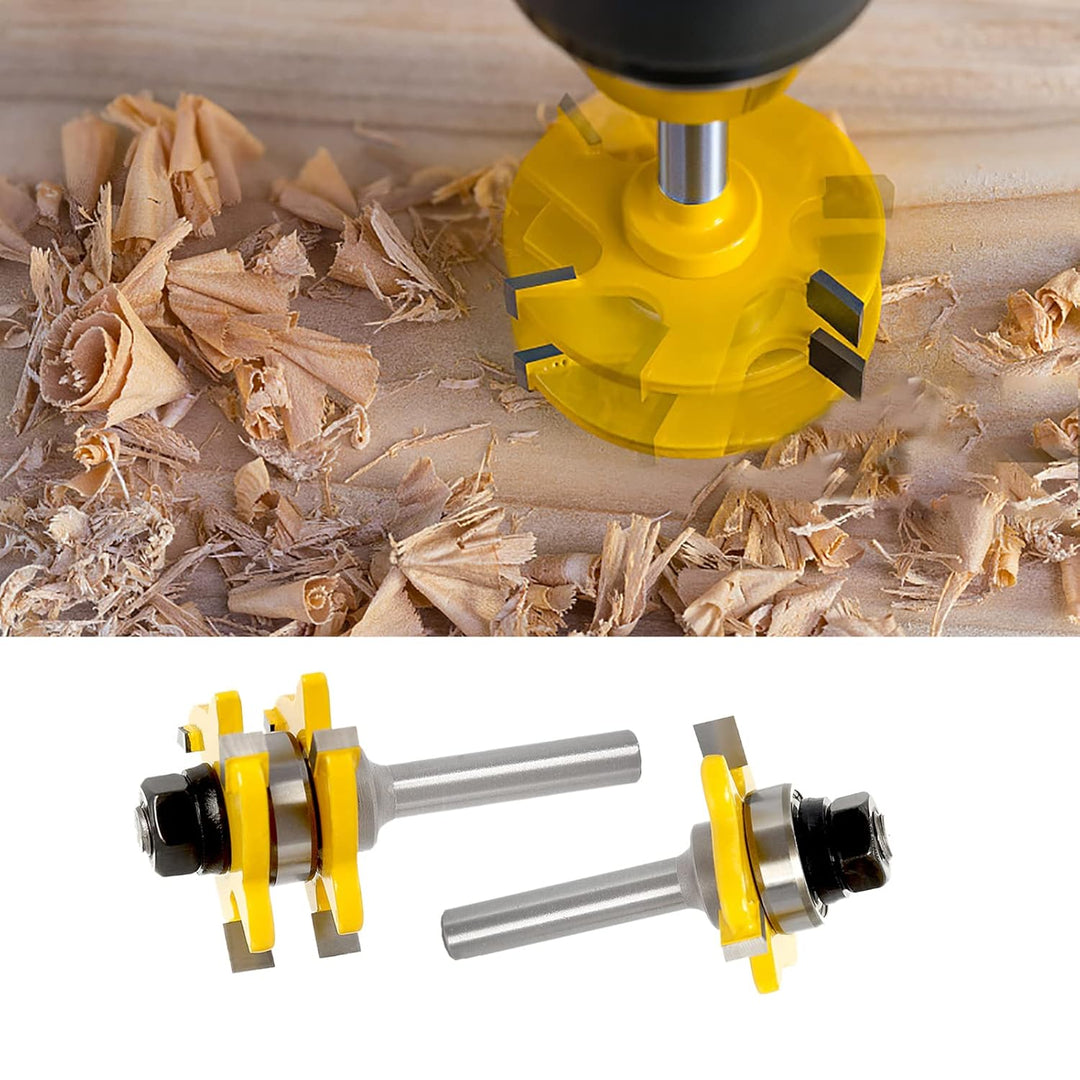 Sinoprotools 2 Teilig Nut- und Federfräser Set, Oberfräser Set 8mm Schaft für Elektro Oberfräsen,Nut