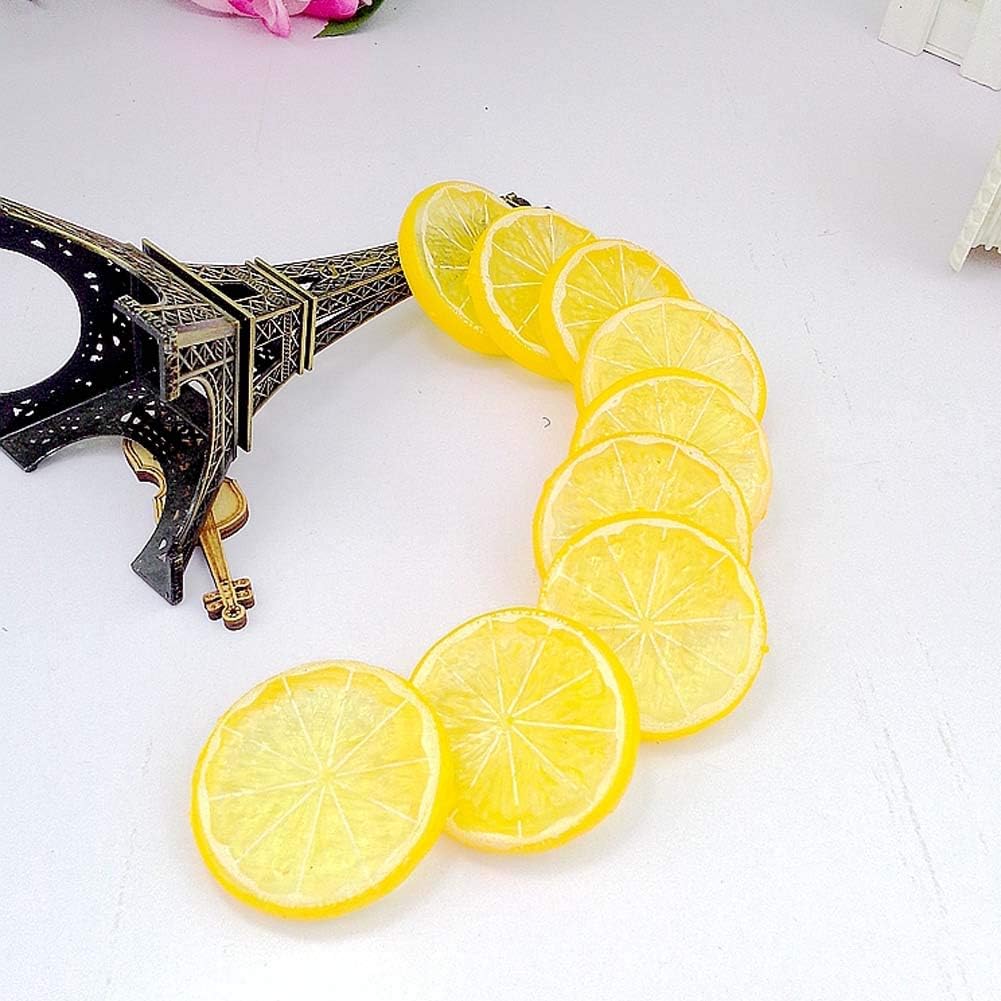 Künstliche Zitronenscheiben, realistische lebensechte Simulation Zitrone dekorativ künstliche Obst H