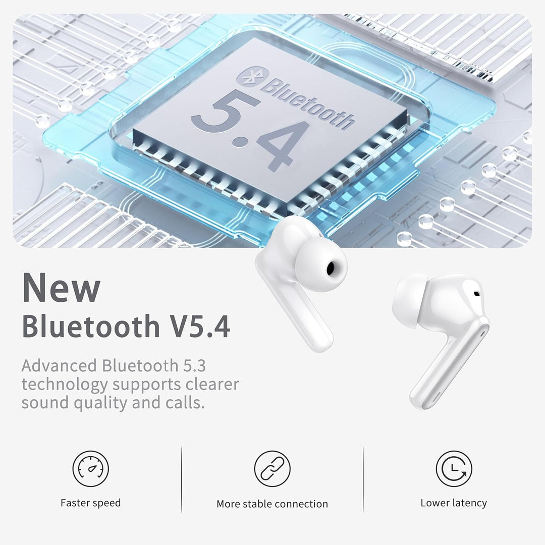 Bluetooth Kopfhörer, 2026 Kopfhörer Kabellos Bluetooth 5.4 mit 4 ENC Noise Cancelling Mics, Tiefer B