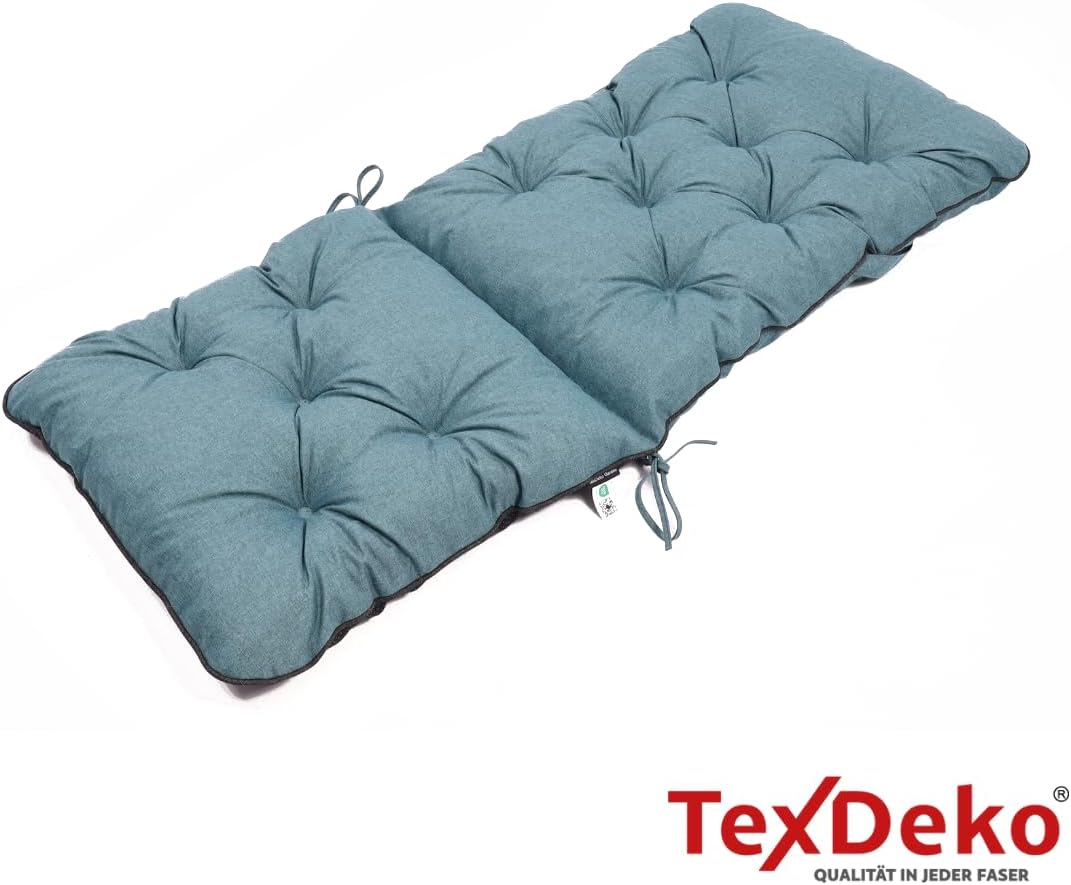TexDeko® Ecolen Hochlehner Auflage für Gartenstuhl 120x50x50cm Leinenstruktur hochwertig gepolstert