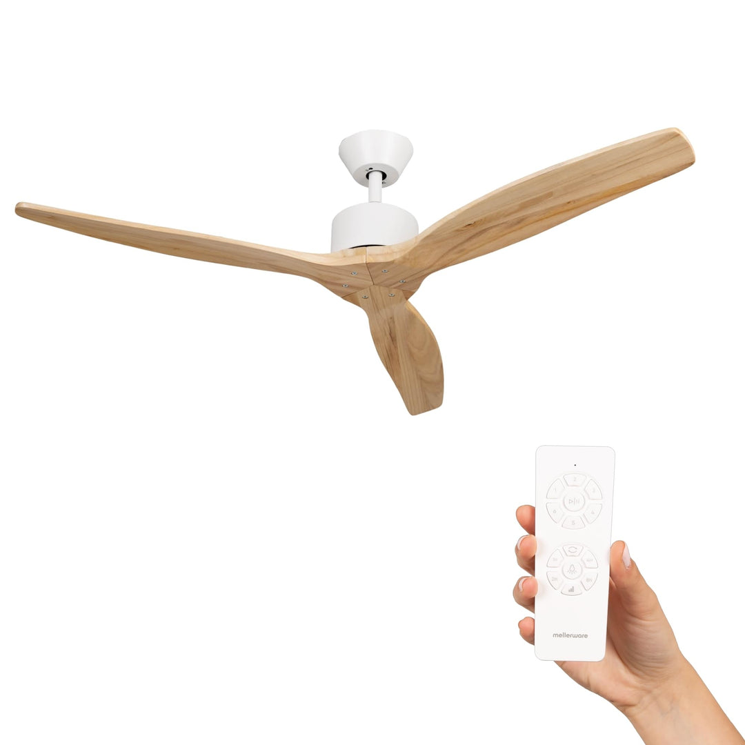 Mellerware - Deckenventilator mit Brizy-Fernbedienung! | 45 W | 6 Geschwindigkeitsstufen | extrem le