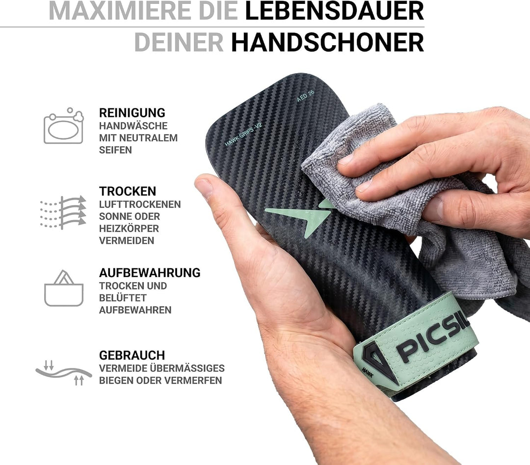 PICSIL Hawk Grips - Griffe Ohne Magnesium, Grip auf Sauberen Stangen, Dreilagig, Inklusive Handgelen