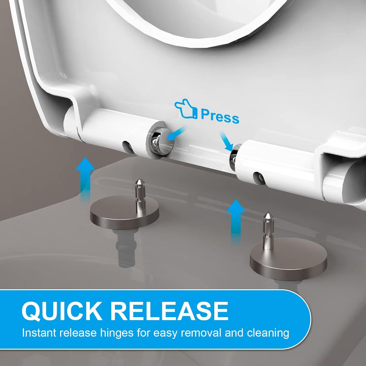 Ibergrif Toilettendeckel mit Absenkautomatik O WC Sitz Einfache Montage und Sauber,Klodeckel Quick-R