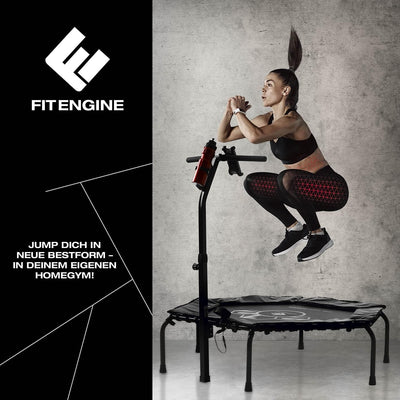 FitEngine Fitness-Trampolin Smart | Gelenkschonender Muskelaufbau, für Starke Bein-, Bauch-, Brust-