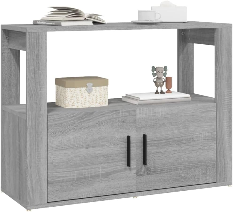 FIRBNUS 80x30x60 cm Seitenschrank mit Ablage und Türen Beistellschrank Schubladenschrank Lowboard La