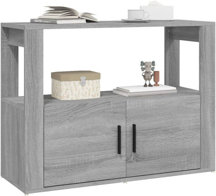 FIRBNUS 80x30x60 cm Seitenschrank mit Ablage und Türen Beistellschrank Schubladenschrank Lowboard La