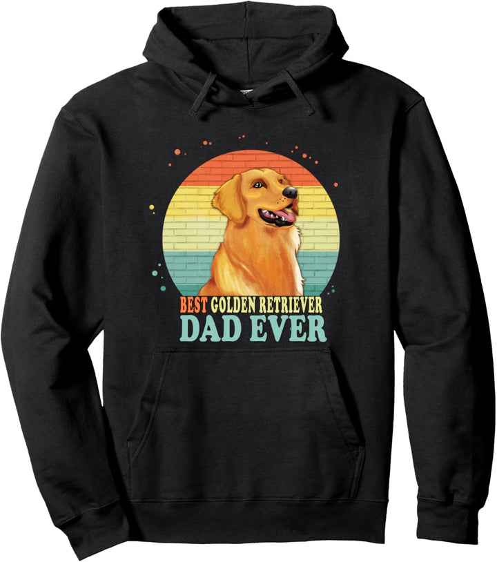 Bestes Golden Retriever Dad Ever Retro Vintage Herren Pullover Hoodie