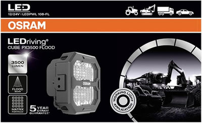 OSRAM LEDriving® Cube PX3500 Flood, LEDPWL108-FL, OFF ROAD, LED Arbeitsscheinwerfer, 3500 Lumen, Fal