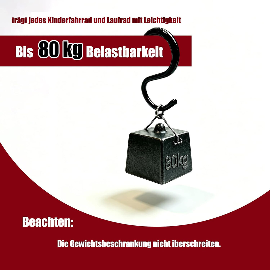 Bike Holder Pro - 2X Halterung für Kinderfahrrad &amp; Laufrad | Kinderfahrrad Halterung aus 304 Edelsta