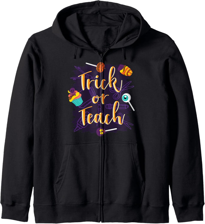 Trick or Teach | Lehrer Halloween Party Verkleidung Sprüche Kapuzenjacke