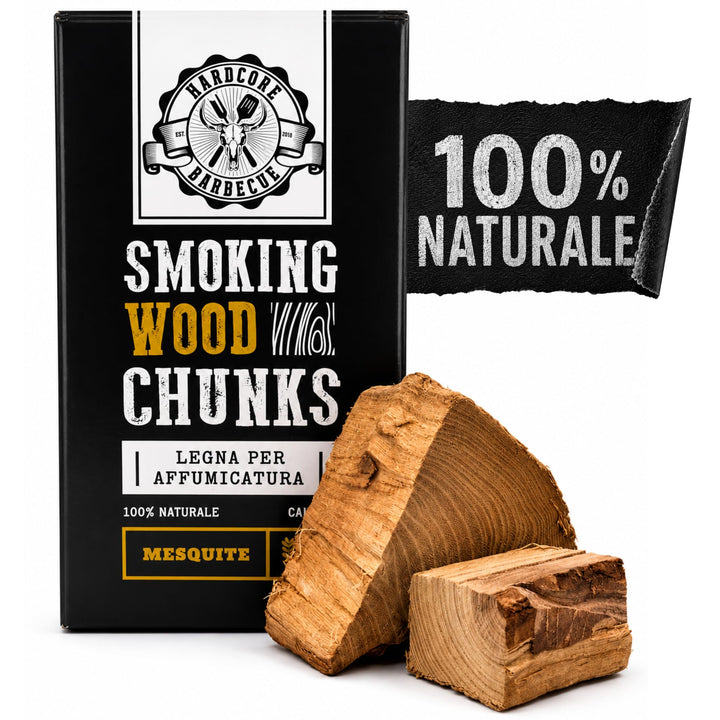 BBQ Chunk Mesquite Räucherholz Hardcore Grill - Holzstücke zum Räuchern - ca. 1,5 kg
