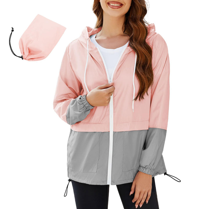 PONCEAU Regenjacke Damen Wasserdicht Windbreaker Atmungsaktiv bergangsjacke Regencape Leichte Jacke