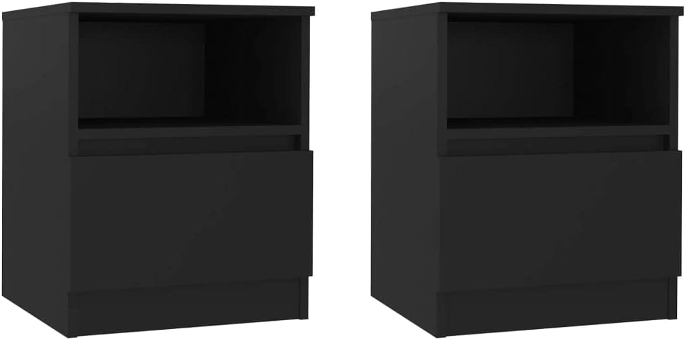 vidaXL 2X Nachttisch 1 Schublade 1 Ablage Nachtschrank Nachtkommode Nachtkonsole Schlafzimmer Schran