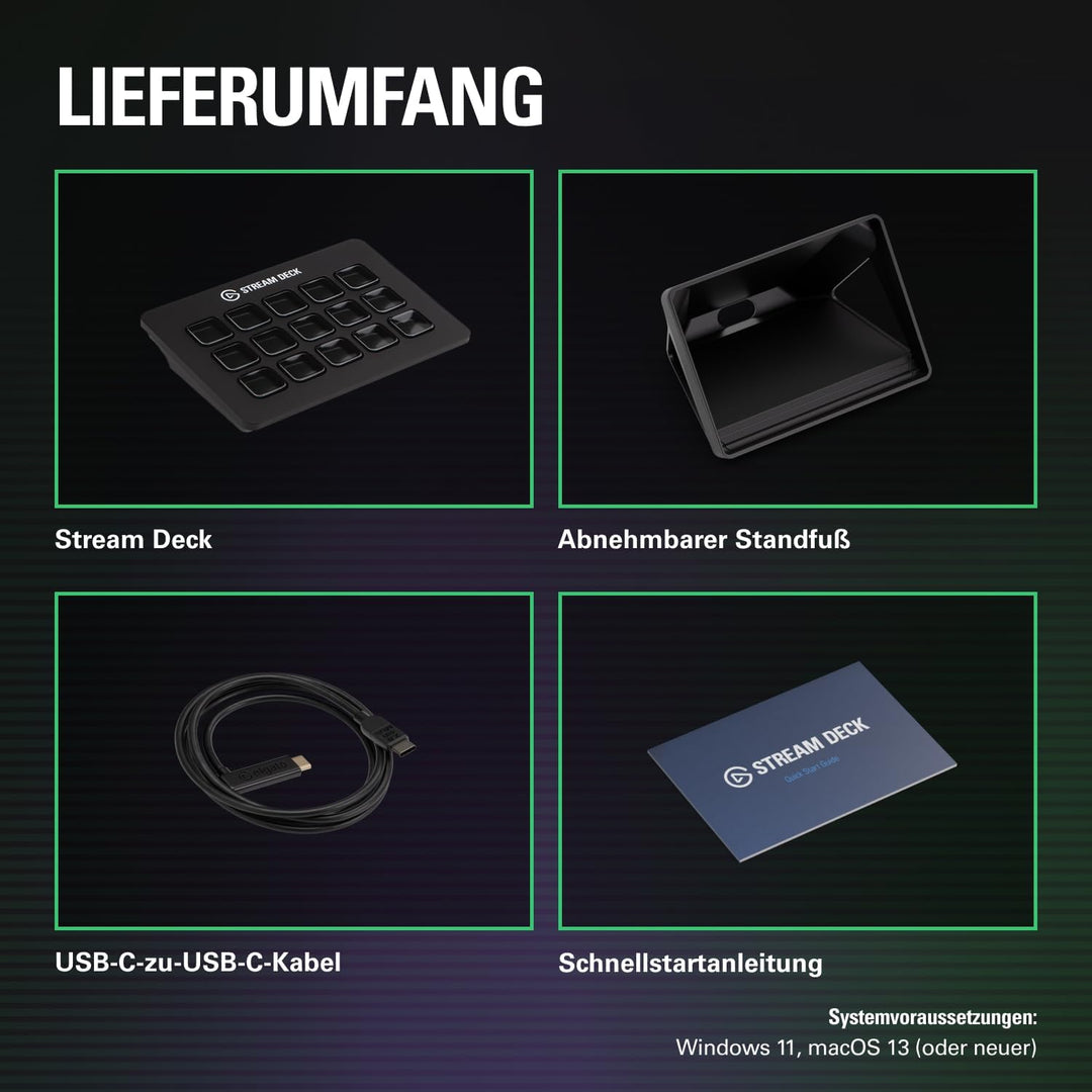 Elgato Stream Deck MK.2 – Studio-Controller, 15 Makrotasten, auslösen von Aktion in Apps und Softwar
