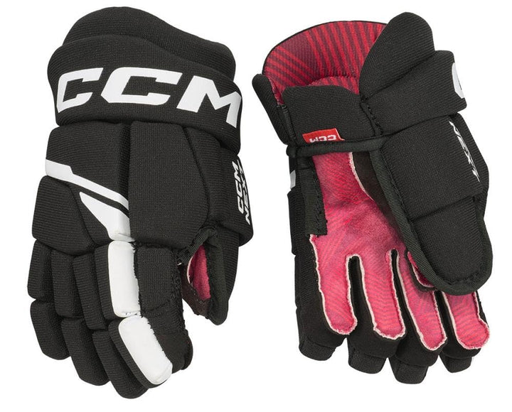 CCM Next Eishockey Handschuhe Junior Schwarz/Weiss, Grösse: 12, Schwarz/Weiss, Grösse: 12