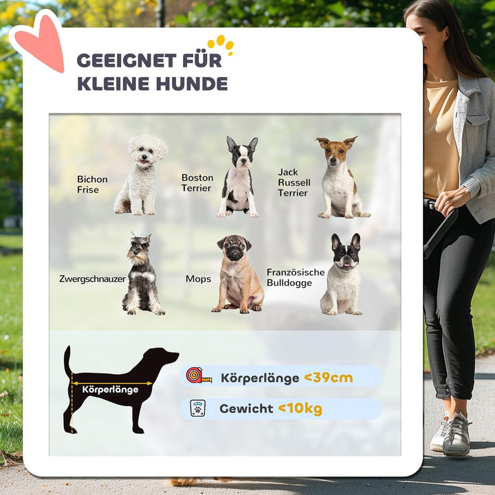 PawHut Hundewagen Jogger Hundebuggy klappbar für kleine Hunde &amp; Katzen bis 10 kg Katzenbuggy mit 3 g