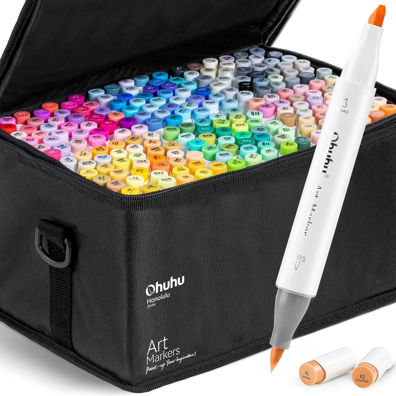 Brush Graffiti Stifte mit 216 Farben von Ohuhu, doppelseitige Farbspitze – grober Marker für Entwürf