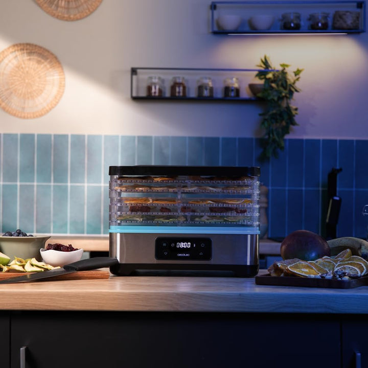 Cecotec VitaDry Pro Lebensmitteldehydrator, 300 W, Fruchtdehydrator mit 5 Ablagen, höhenverstellbar,
