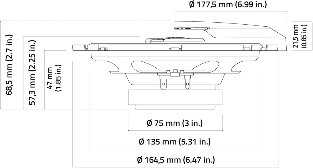 Hertz X 165 Fan Edition 165/170mm 2-Wege Koaxiallautsprecher 200W Peak, 50W RMS, 4 Ohm, Wasserabweis