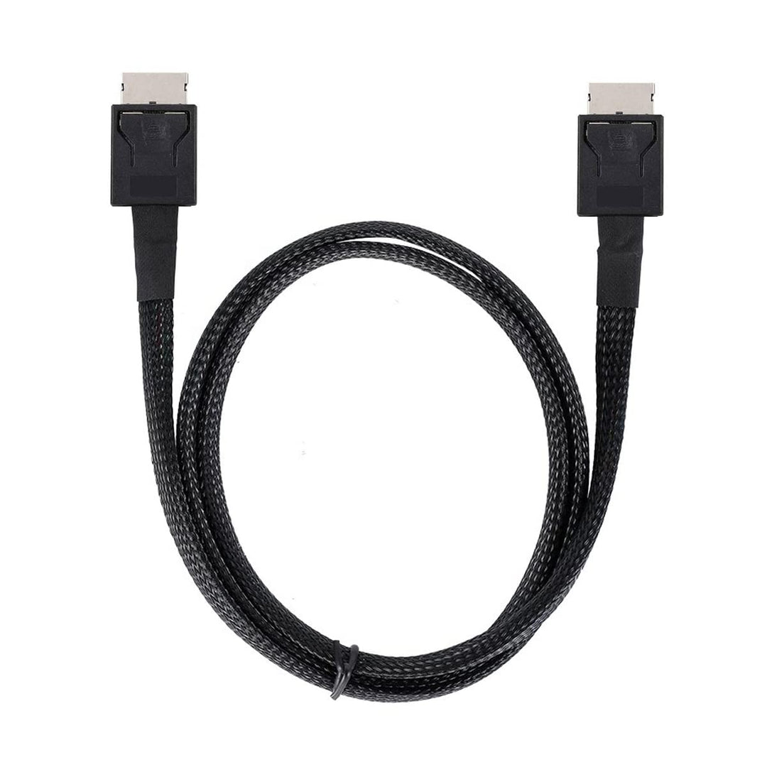 CY Cable OcuLink PCIe PCI-Express SFF-8611 4i auf OcuLink SFF-8611 SSD-Datenkabel, aktiv, 50 cm Blac