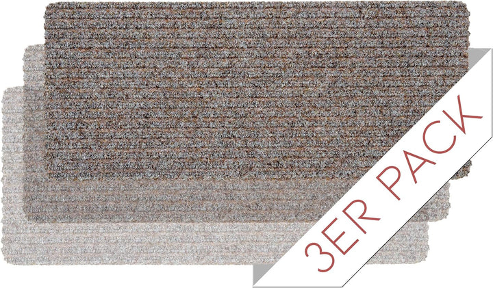 Astra Fussmatte innen beige Schmutzfangmatte rutschfest – Türmatte 25x60 cm 3er Set wasserabweisend