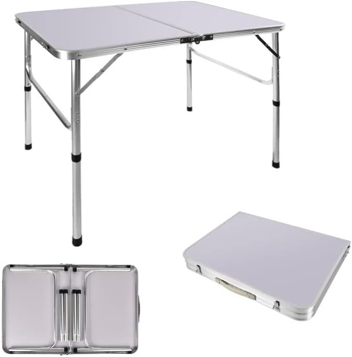 Klappbarer Campingtisch mit 2 verstellbaren Höhen (37/67 cm), Aluminium-Klapptisch, tragbarer Campin