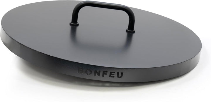 BonFeu Deckel für Feuerschale - Schwarz Stahl - Abdeckung Feuerschale (Schwarz, Ø100 cm) Schwarz Ø10