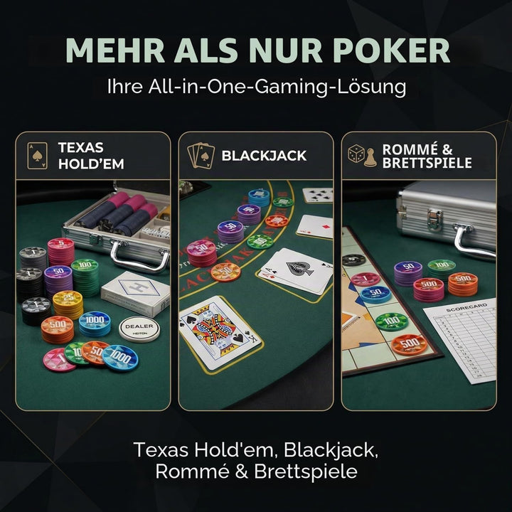 Pokerkoffer 600 Chips Set Nummeriert 11,5g Schwerer Kern Texas Holdem Poker Set Im Aluminium Koffer