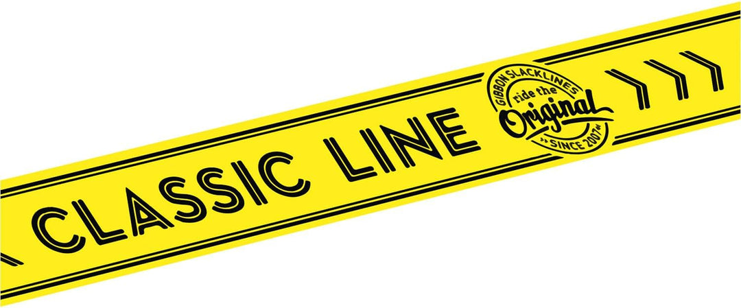 Gibbon Slacklines Classic-Webbing für das Slackrack Classic oder Fitness, Farbe: gelb, Länge 4,5m, B
