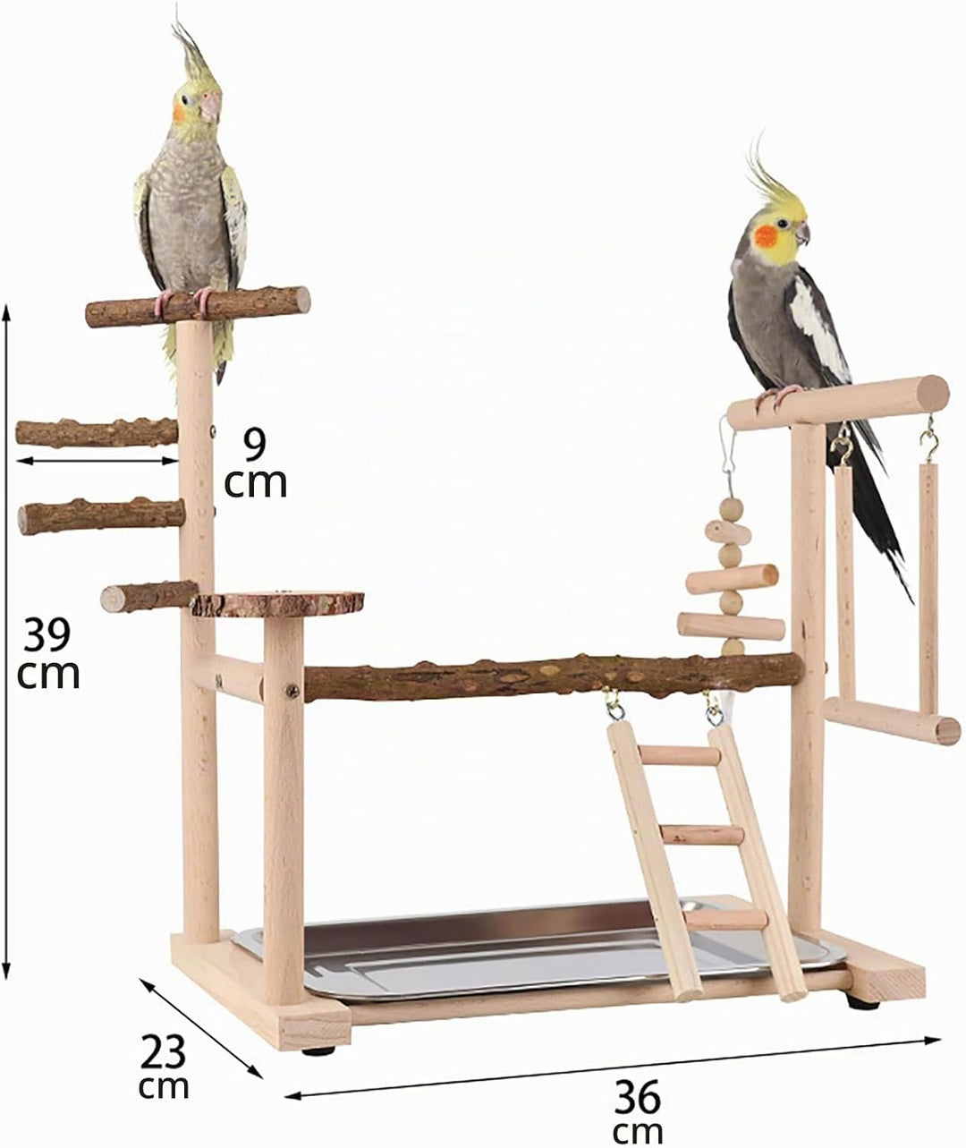 Dynaeuty Papagei Vogelspielplatz, Wellensittich Spielzeug, Parrot Playstand, Geeignet für Eclectus,