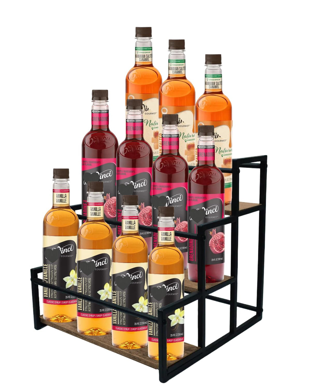 3-Tiers Kaffee Sirup Organizer Rack, Kaffeesirup-Zubehör, Holds 12 Bottles, Sturdy Stand für Kaffee
