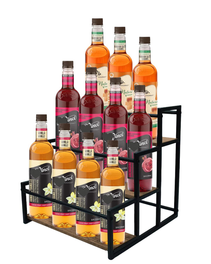 3-Tiers Kaffee Sirup Organizer Rack, Kaffeesirup-Zubehör, Holds 12 Bottles, Sturdy Stand für Kaffee