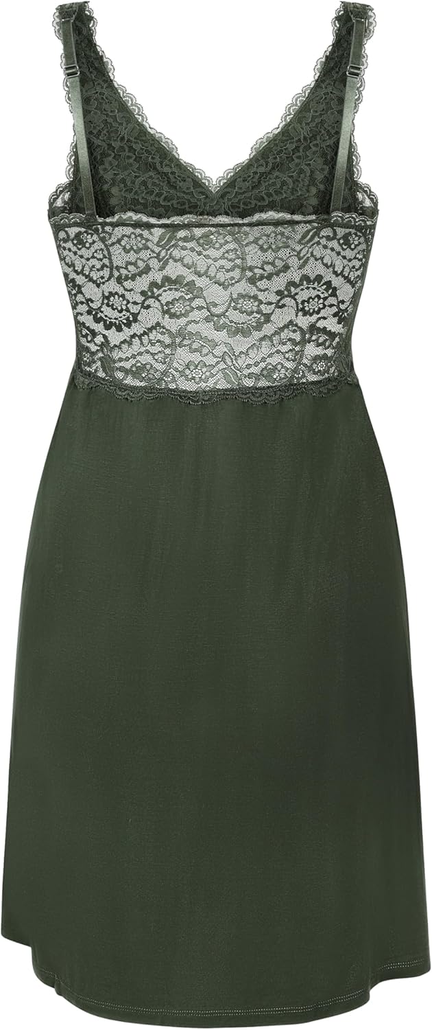 Hunkemöller Damen Slipdress Nora Lace Schwarz XXS XS Climbing Ivy, XS Climbing Ivy
