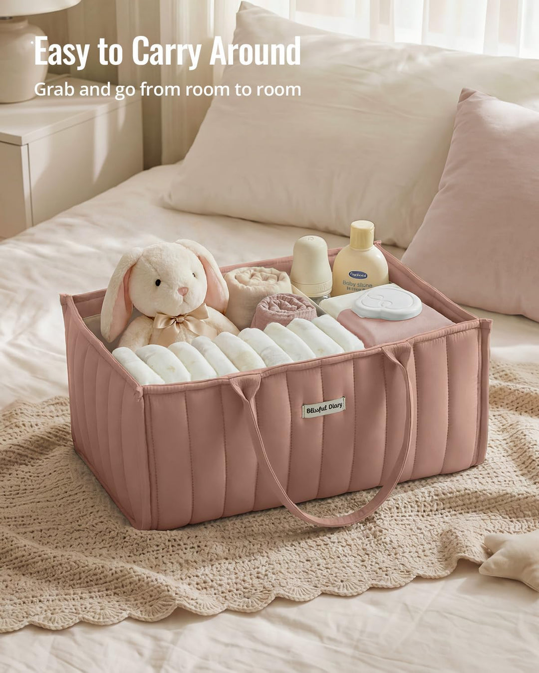 Blissful Diary Baby-Windel-Caddy Organizer, Babyparty-Korb für Mädchen und Jungen, Geschenk für Neug