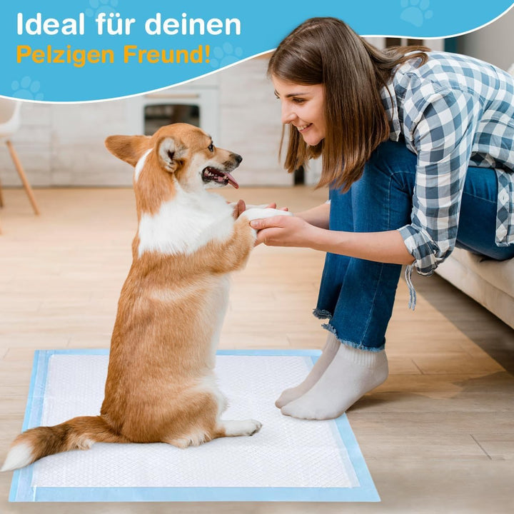 Welpenunterlagen 60x90 cm, Trainingspads für Hunde, 50 Stück, Auslaufsicher und Strapazierfähig mit
