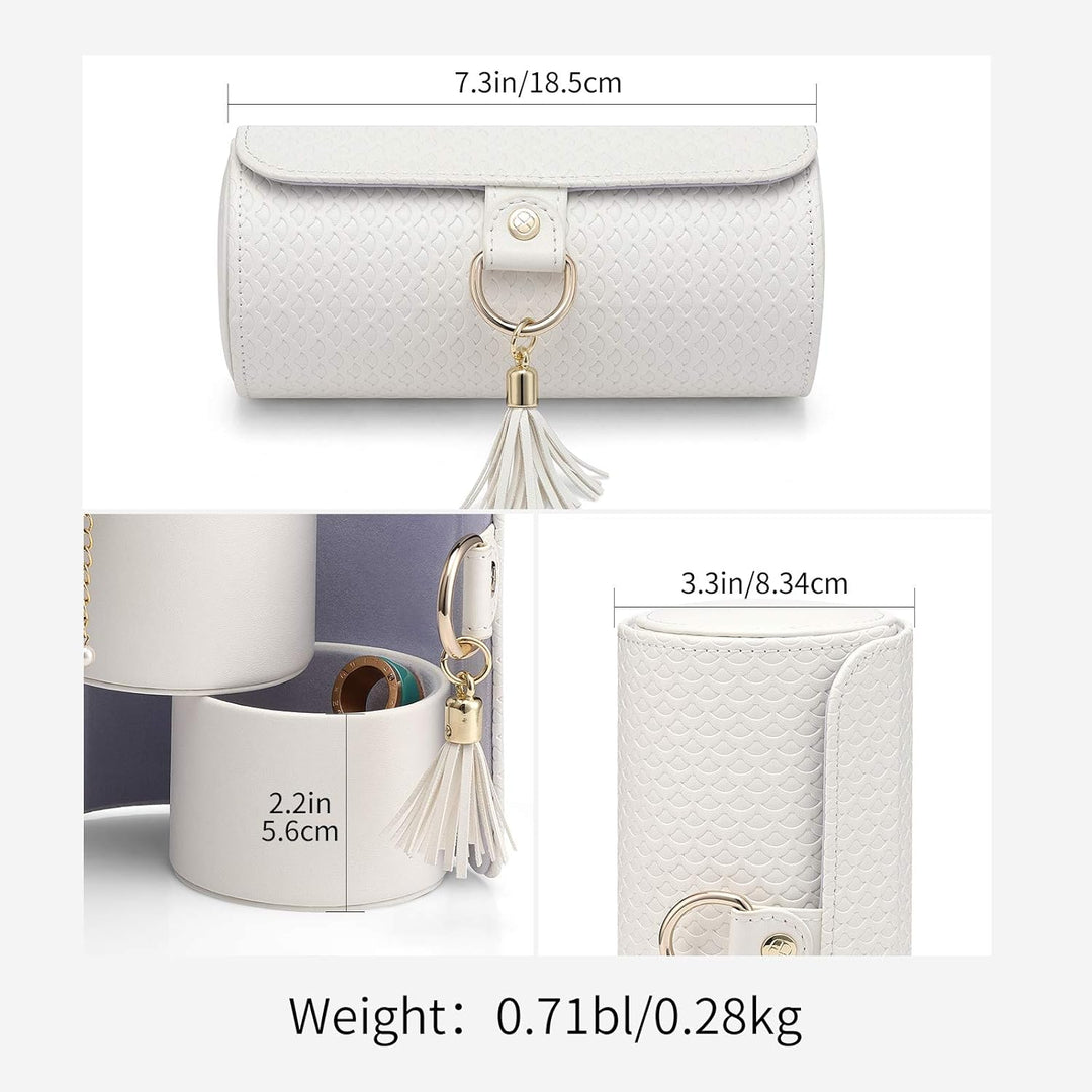 Vlando Viaggio Small Jewelry Case Travel Accessory Storage Box Jewelry Organizer White B. Weiss, B.