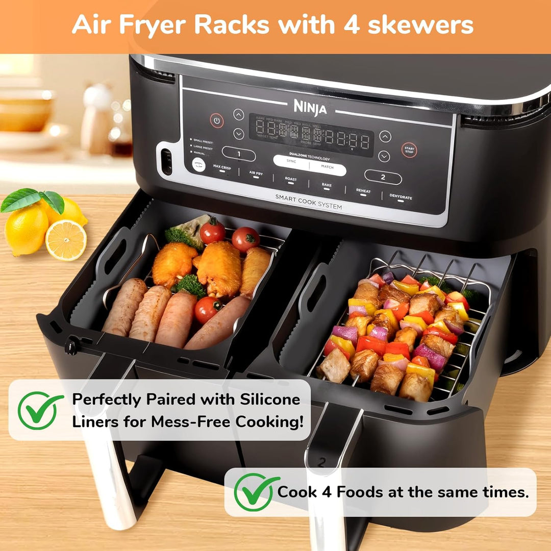Airfryer Zubehör, Heissluftfritteuse Zubehör für Ninja AF400EU, AF451EU, AF500EU, 9-10.4L XXL Heissl