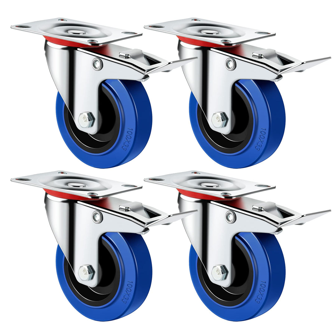 Transportrollen Industrie Schwerlastrollen Lenkrollen mit Bremse Blau Möbelrollen, Miafamily 4X Roll