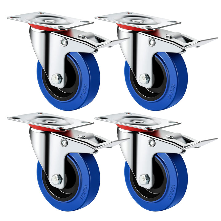 Transportrollen Industrie Schwerlastrollen Lenkrollen mit Bremse Blau Möbelrollen, Miafamily 4X Roll