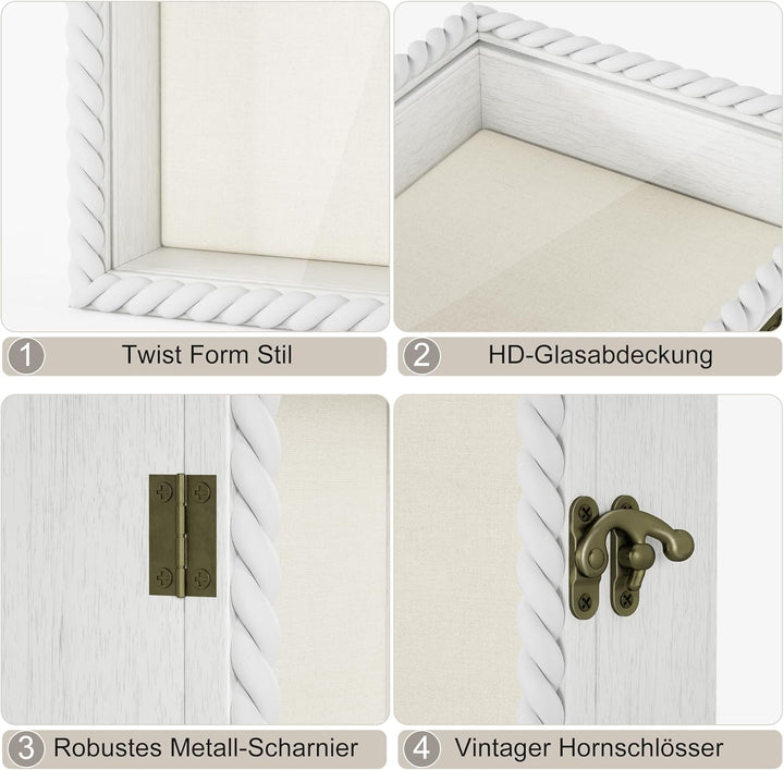 Alsonerbay 3D-Bilderrahmen 20x25cm, Objektrahmen mit Schattenbox und Glasscheibe für Hochzeit, Taufe