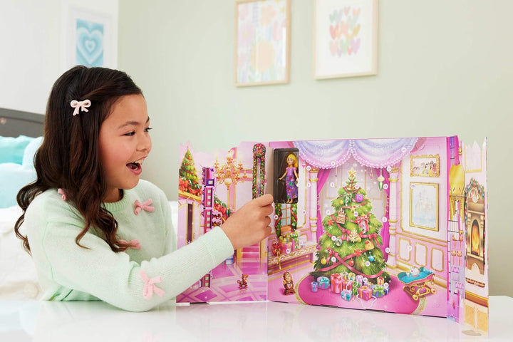 Mattel Disney Princess-Puppe Adventskalender mit 24 Tagen voller Überraschungen, enthält 3 kleine Pu