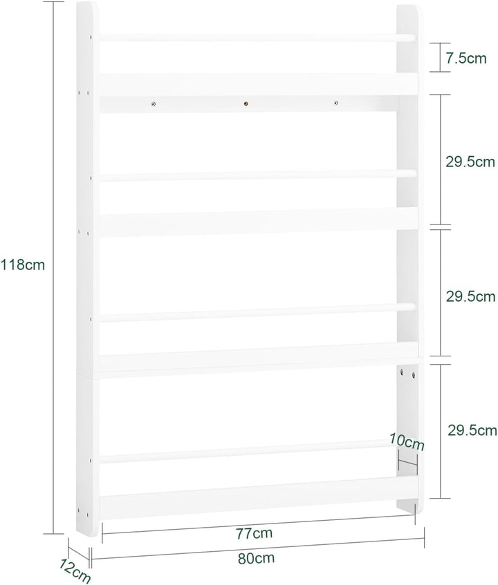 SoBuy Bücherregal Kinder Wandregal für Kinderzimmer Kinder Bücherregal Wand mit 4 Ablagen Montessori