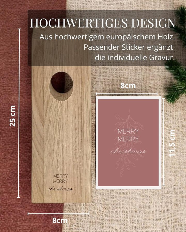 Livlig53 Weinflaschenhalter aus Holz, Magischer Flaschenhalter aus Eiche mit personalisiertem Weinet