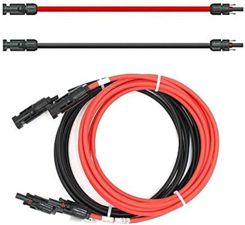 Verlängerungskabel Solarkabel beidseitig Solarstecker rot/schwarz 6mm² inkl. montierter Solar-Stecke