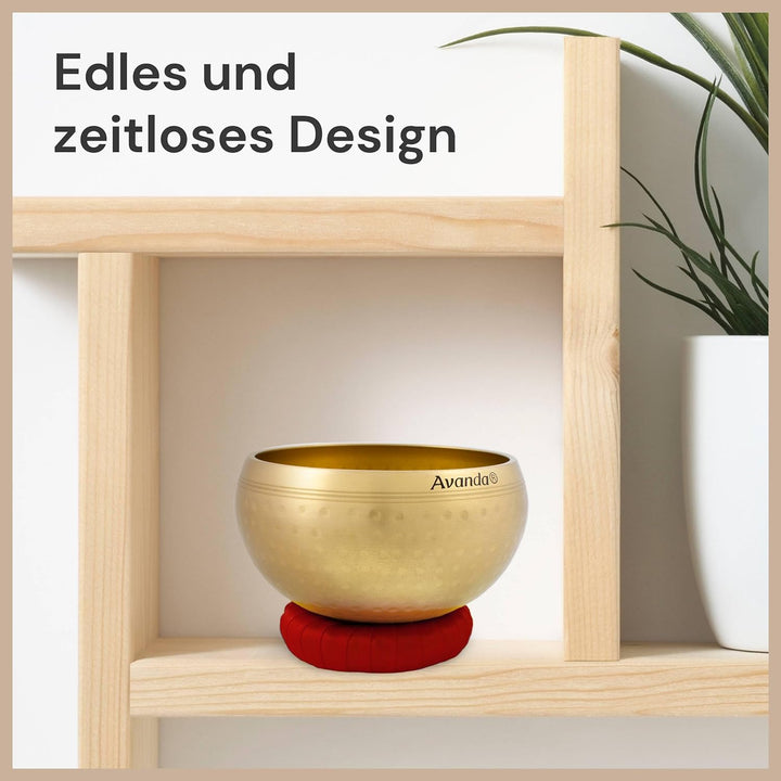 Tibetisches Klangschalen-Set für Yoga, Meditation und Entspannung - Gehämmerte tibetische Klangschal